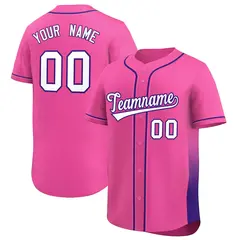 Pink Purple Gradient Side Authentic Baseball Jersey