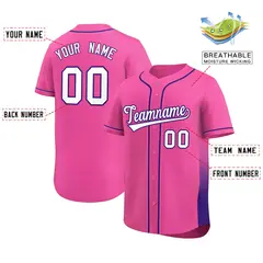 Pink Purple Gradient Side Authentic Baseball Jersey 2
