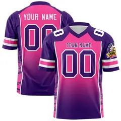 Pink Purple Gradient Side Pattern Authentic Football Jersey 1