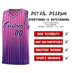 Pink Purple Gradient Stripe Fashion Basketball Jersey 2