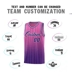 Pink Purple Gradient Stripe Fashion Basketball Jersey 4