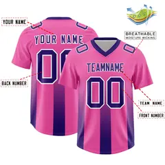 Pink Purple Gradient Vertical Stripe Team Football Jersey 2