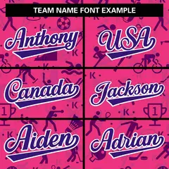 Pink Purple Graffiti Pattern Varsity Raglan Letterman Jacket 5