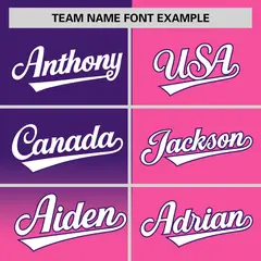 Pink Purple Half Gradient Authentic Baseball Jersey 3