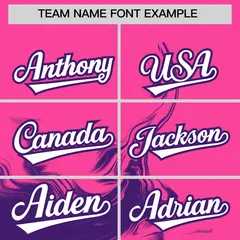 Pink Purple Ink Pattern Authentic Baseball Jersey 3