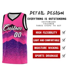 Pink Purple Mountain Fade Gradient Fashion Basketball Jersey 2