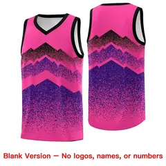 Pink Purple Mountain Fade Gradient Fashion Basketball Jersey 6