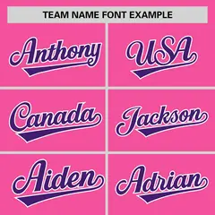 Pink Purple Pinstripe Raglan Baseball Jersey 3