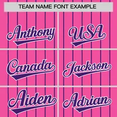 Pink Purple Pinstripe Two-Tone Authentic Baseball Jersey 3