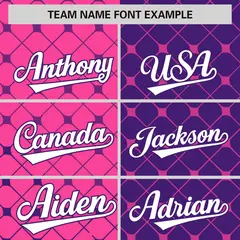 Pink Purple Plaid Split Authentic Baseball Jersey 3