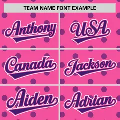 Pink Purple Polka Dot Graffiti Authentic Baseball Jersey 3