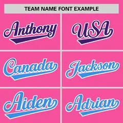 Pink Purple-Powder Blue Gradient Side Baseball Jersey 3