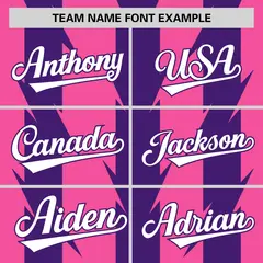 Pink Purple Raglan Sleeves Blade Pattern Baseball Jersey 3