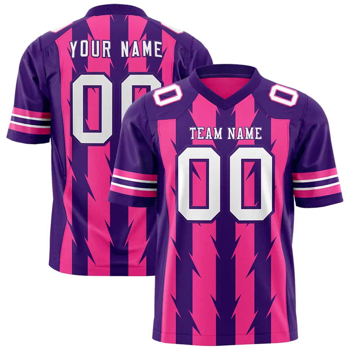 Pink Purple Razr Stripe Graffiti Flag Football Jersey