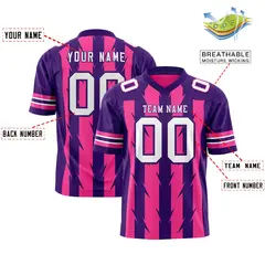 Pink Purple Razr Stripe Graffiti Flag Football Jersey 2
