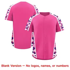 Pink Purple Side Camo Baseball Jersey 7