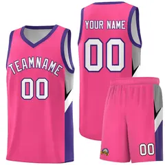Pink Purple Side Design Basketball Jersey Sports Uniform