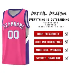Pink Purple Side Design Basketball Jersey Sports Uniform 2