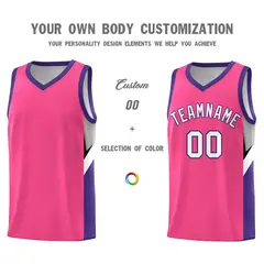 Pink Purple Side Design Basketball Jersey Sports Uniform 3