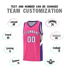 Pink Purple Side Design Basketball Jersey Sports Uniform 4