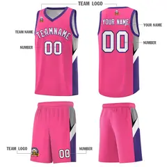 Pink Purple Side Design Basketball Jersey Sports Uniform 5