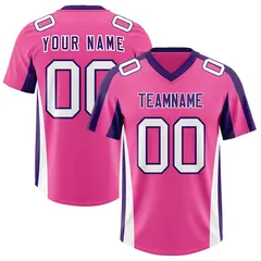 Pink Purple Side Stripe Authentic Football Jersey 1