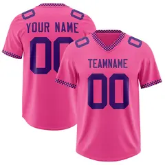 Pink Purple Square Neckline Football Jersey 1