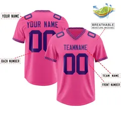 Pink Purple Square Neckline Football Jersey 2