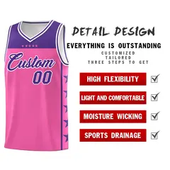 Pink Purple Star Pattern Basketball Jersey Sports Uniform 2