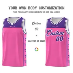 Pink Purple Star Pattern Basketball Jersey Sports Uniform 3