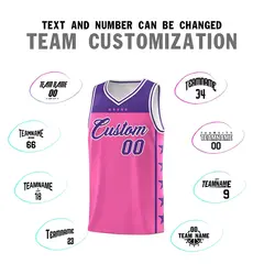 Pink Purple Star Pattern Basketball Jersey Sports Uniform 4