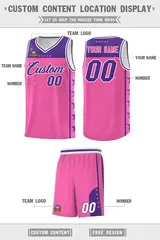 Pink Purple Star Pattern Basketball Jersey Sports Uniform 5