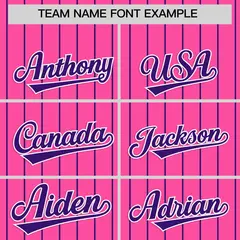 Pink Purple Stripe Raglan Sleeves Fashion Baseball Jersey 3