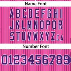 Pink Purple Stripe Two-Button Softball Jersey 3