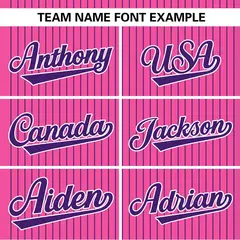 Pink Purple Stripe Two-Button Softball Jersey 4