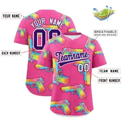 Pink Purple Sugar-Coated Firepower Graffiti Baseball Jersey 2