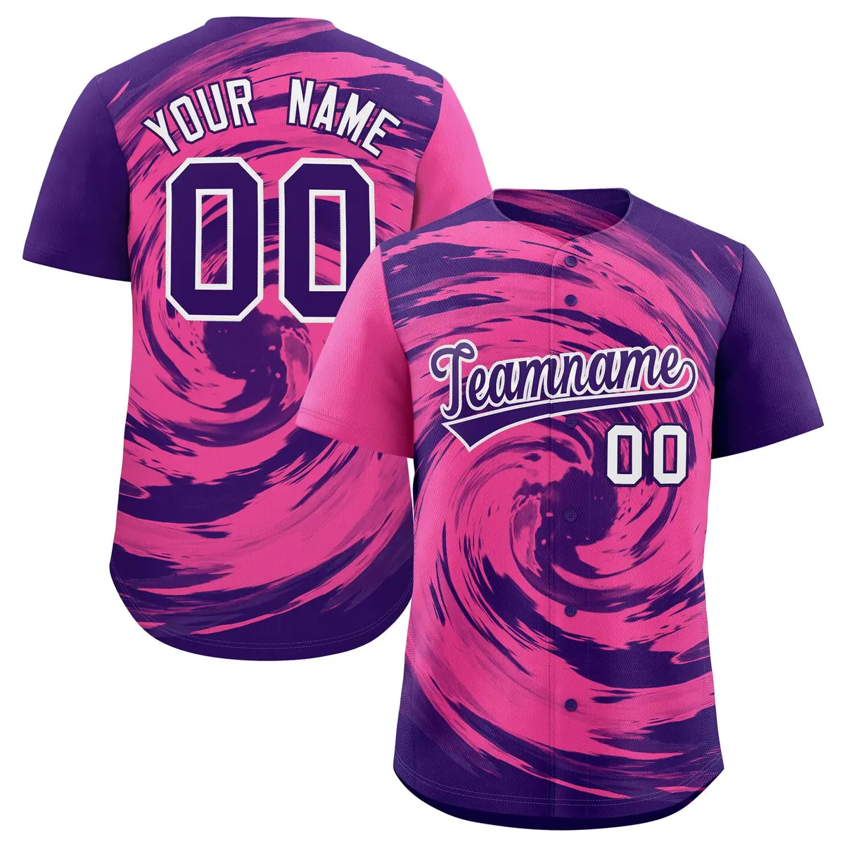 Pink Purple Swirl Graffiti Baseball Jersey