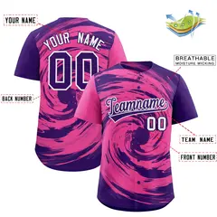 Pink Purple Swirl Graffiti Baseball Jersey 2
