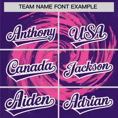 Pink Purple Swirl Graffiti Baseball Jersey 3