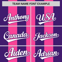 Pink Purple Thick Stripe Authentic Baseball Jersey 3