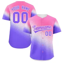Pink Purple Tiny Spot Gradient Authentic Baseball Jersey