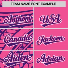 Pink Purple Tribal Split Baseball Jersey 3