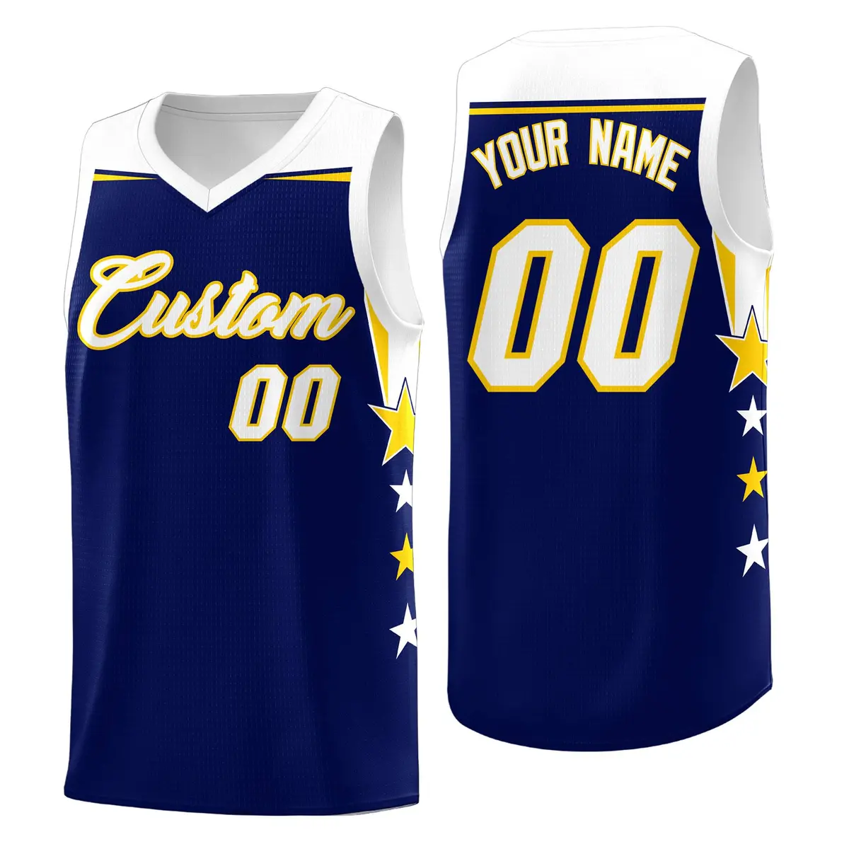 Pink Purple Two Tone Side Star Color Block Basketball Jersey