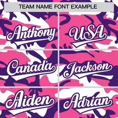 Pink Purple White Camo Gradient Fashion Baseball Jersey 3