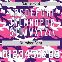 Pink Purple White Camo Gradient Fashion Baseball Jersey 4