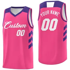 Pink Purple-White Classic Breathable Basketball Jersey