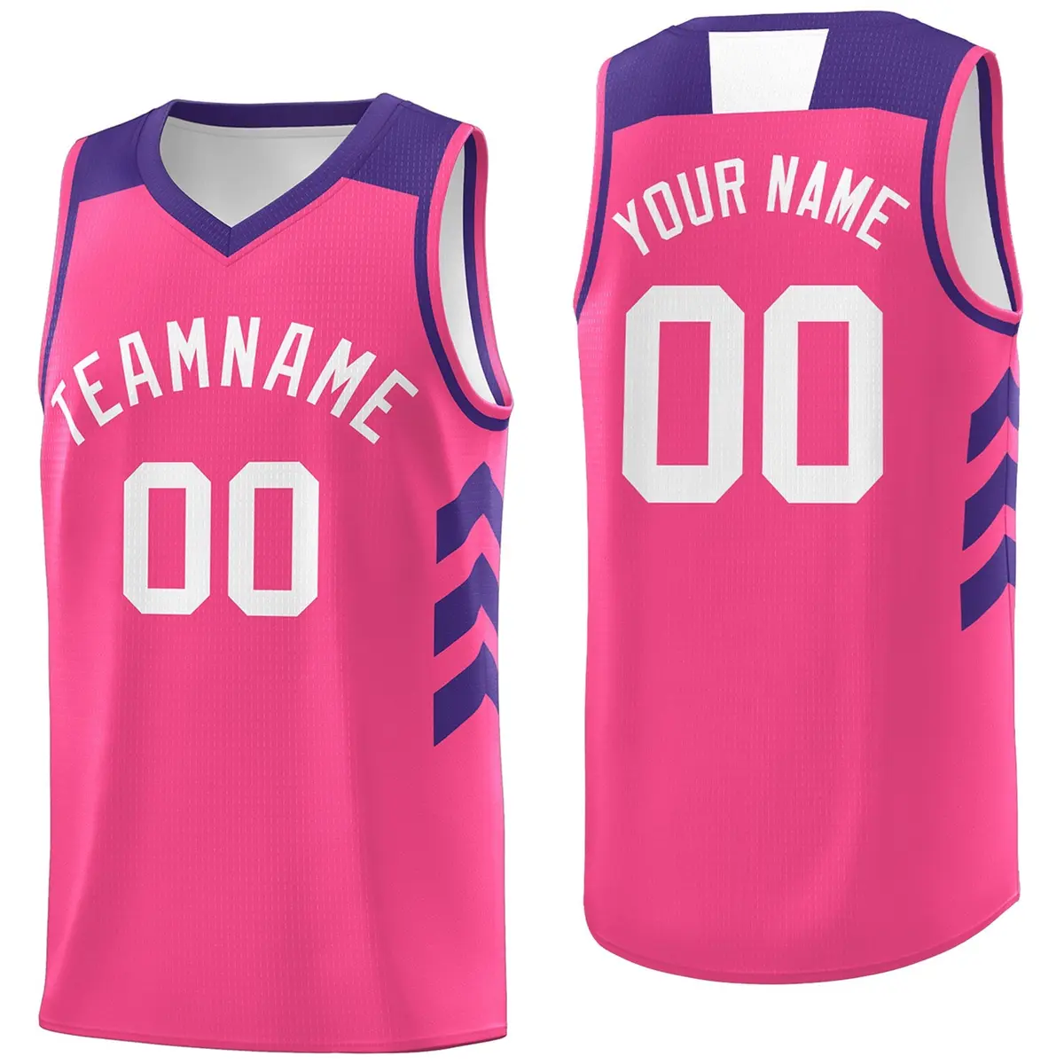 Pink Purple-White Classic Breathable Basketball Jersey