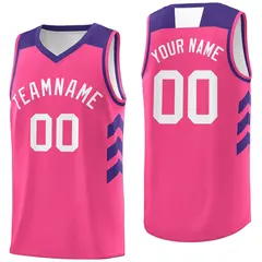 Pink Purple-White Classic Breathable Basketball Jersey