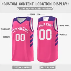 Pink Purple-White Classic Breathable Basketball Jersey 2