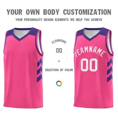 Pink Purple-White Classic Breathable Basketball Jersey 3